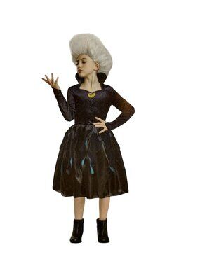 Disguise Disney Ursula Costume Girls Size M 7/8 Little Mermaid Halloween Dress